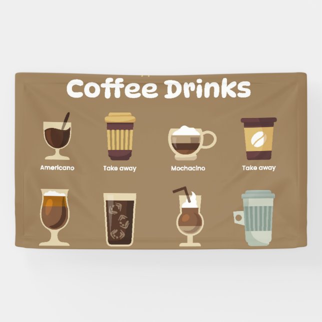 Lona Infografía de tipos de café (Horizontal)