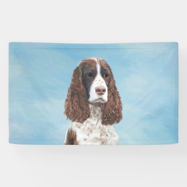 Lona Inglés Springer Spaniel Pintura Original Perro Art (Horizontal)