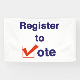 Lona Inscríbase Para Votar 2026