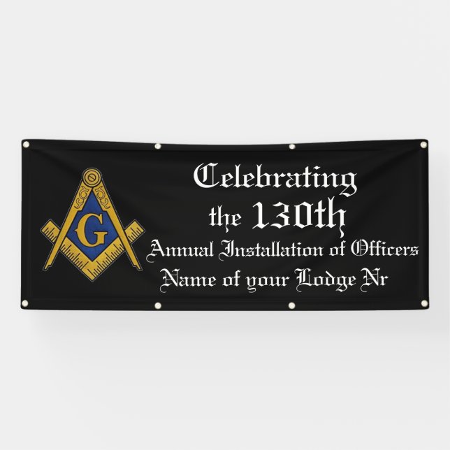 Lona Instalación anual del pabellón Masónico de Oficial (Horizontal)