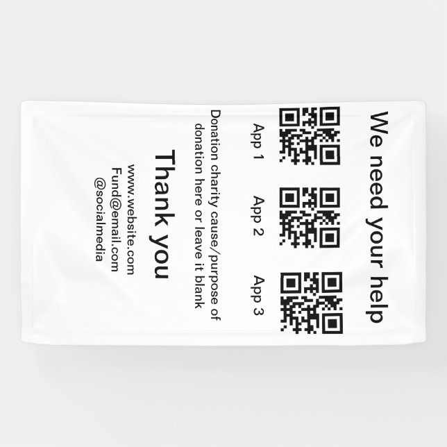 Lona Instrucciones para la recolección de donaciones: a (Horizontal)