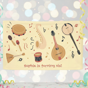 Lona Instrumentos musicales cumpleaños niños