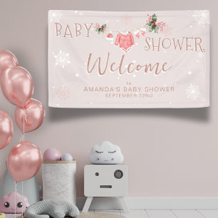 Lona Invierno de bienvenida hace frío fuera de Baby Sho