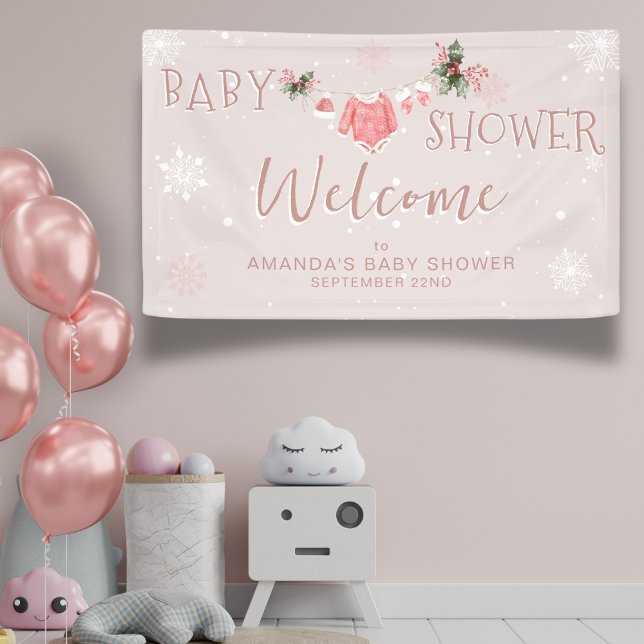 Lona Invierno de bienvenida hace frío fuera de Baby Sho (Subido por el creador)
