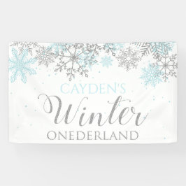 Lona Invierno Onederland Azul Plateado Nieve Primer Cum