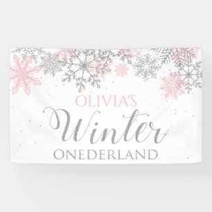 Lona Invierno Onederland Rosa Plateado Nieve Primer Cum