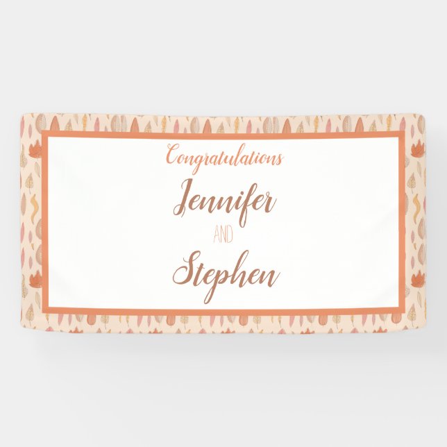 Lona Invitación a la boda de otoño de las hojas de otoñ (Horizontal)