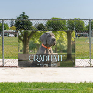 Lona Invitación a la Fiesta de Graduación de Perro Foto