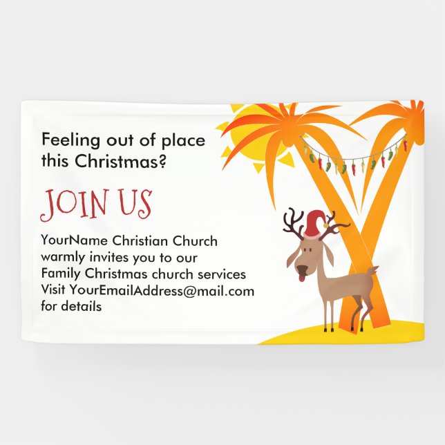 Lona Invitación a la Iglesia de Navidad (Horizontal)