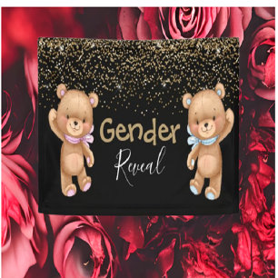 Lona Invitación a revelar género de Baby Shower Teddy