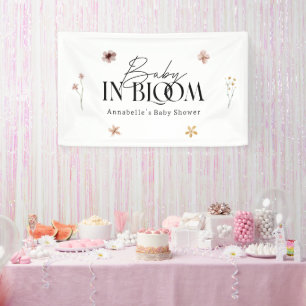 Lona Invitación de baby shower de flores silvestres par