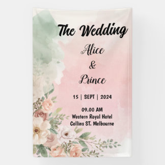 Lona invitación de boda de acuarela acrílica