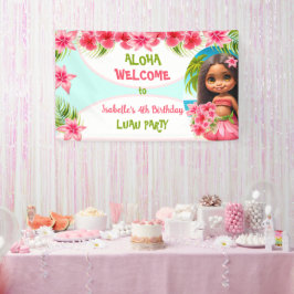 Lona Invitación de cumpleaños de Luau chica fiesta de p