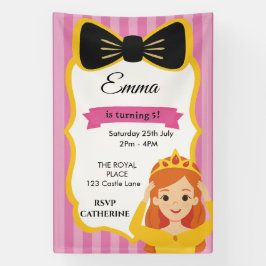 Lona Invitación de cumpleaños de Princesa Rosa | zazzle