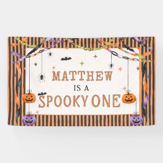 Lona Invitación de cumpleaños número uno de Halloween S