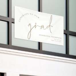 Lona Invitación de Graduación de Guión Grad Gold para F