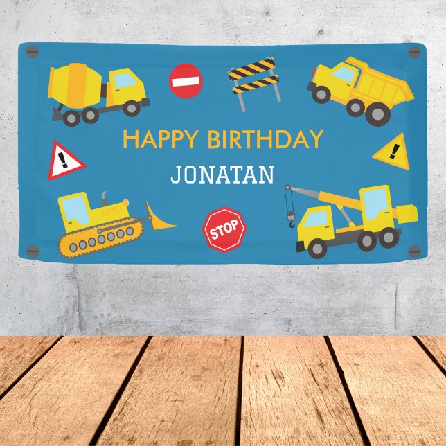Lona Invitación para el cumpleaños del camión volcado d (Subido por el creador)