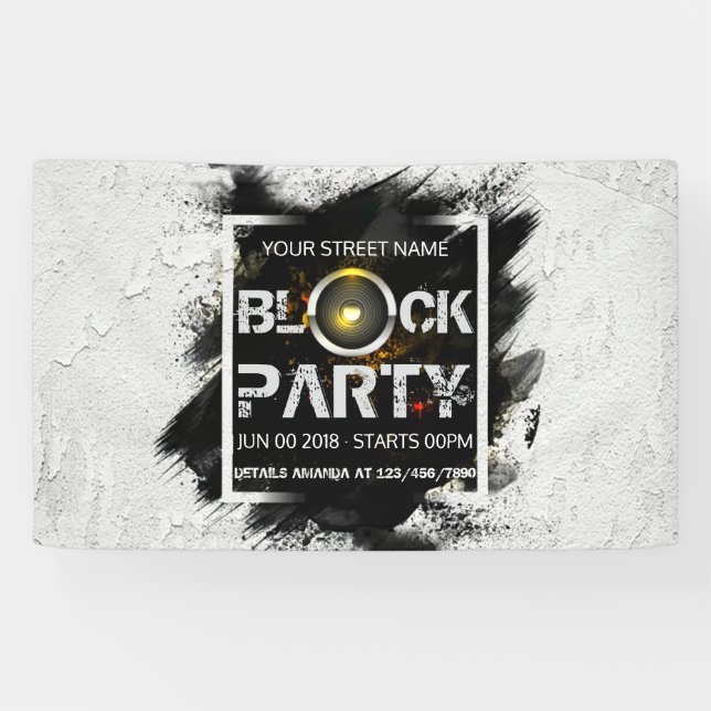 Lona invitación personalizada para fiesta de barrio (Horizontal)