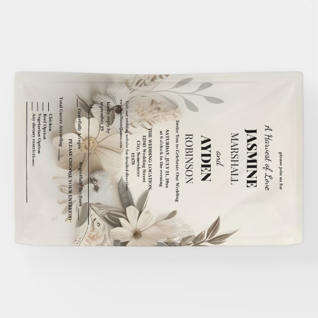 Lona Invitaciones elegantes de boda personalizadas (Horizontal)