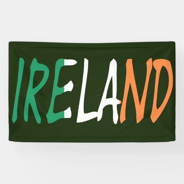 Lona Irlanda sobrepuesta en el banco de bandera irlande (Horizontal)