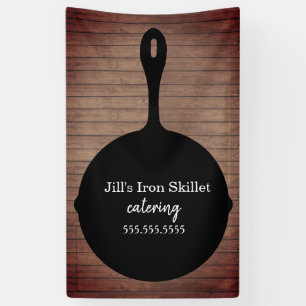 Lona Iron Skillet Rústica Wood Caterer Restaurant Food