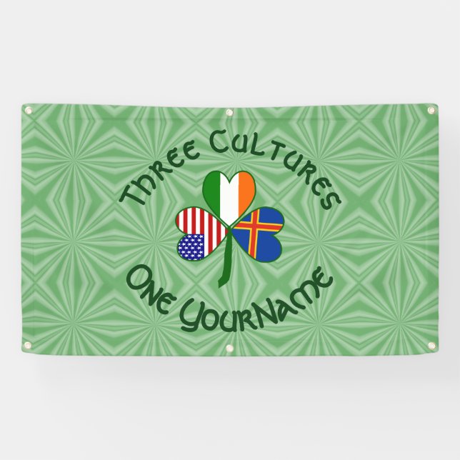 Lona Islas Åland Irlanda Estados Unidos Shamrock person (Horizontal)