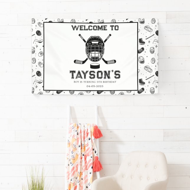 Lona It’s Game Time Hockey 5th Birthday Party (In situ)