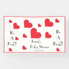 Lona It's a Boy! Baby Shower de Corazones Cutas Persona