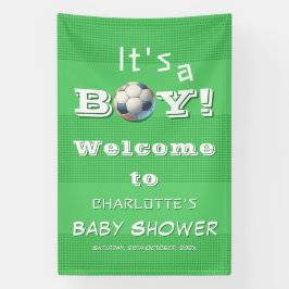 Lona It's a Boy! Baby Shower de fútbol deportivo