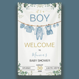 Lona It's A Boy Blue Watercolor Baby Shower Welcome