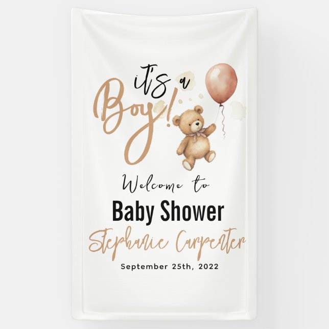Lona It's a Boy! Cute Teddy Bear Baby Shower (Vertical)