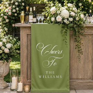 Lona Ivory Clásico Verde Caligrafía Brindis Por