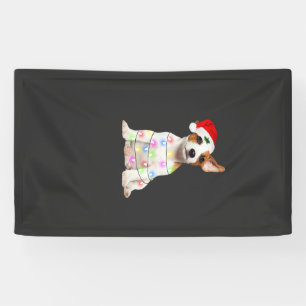 Lona Jack Russell perro Santa Claus árbol de Navidad Lu