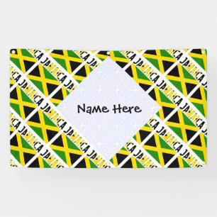 Lona Jamaica y bandera jamaicana con mosaico de tu nomb
