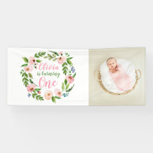 Jardín floral 1er cumpleaños Chica foto