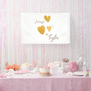 Lona Jesús ama el nombre personalizado Banner Rótulo mo