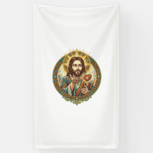Lona Jesús Besando Corazón Rojo Botón Me Gusta Humor_1