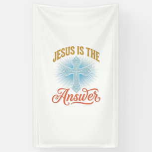 Lona Jesús Es la Respuesta Diseño de Cruz Cristiana Vec