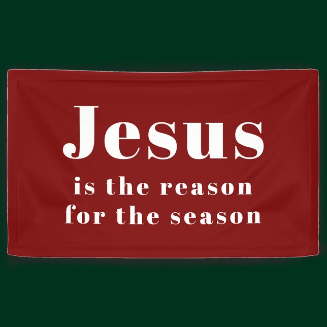 Lona Jesus is the Reason for the Season Red Christmas (Jesus is the reason for the season red Christian Christmas banner
)