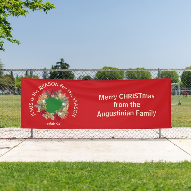 Lona JESÚS, Navidades cristianos, ES LA RAZÓN DEL Rojo (in situ)