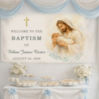 Jesús sosteniendo al bebé Bautismo Bienvenida Acua