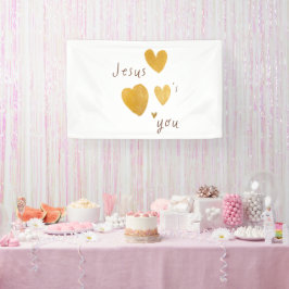 Lona Jesús te ama Banner Rótulo moderno