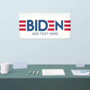 Lona Joe Biden - franjas rojas modernas y nombre azul B