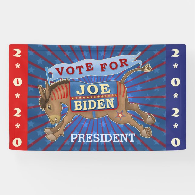Lona Joe Biden para el presidente demócrata Donkey 2020 (Horizontal)