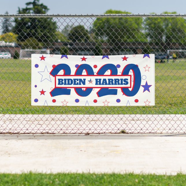 Lona Joe y Kamala Patriotic Celebración política fuera (In situ)