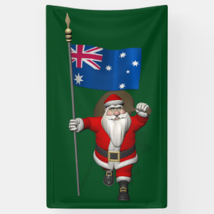 Lona Jolly Santa Claus Con Bandera De Australia