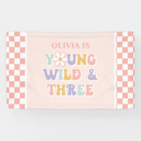 Joven Salvaje Tres Groovy Pink Daisy Checker