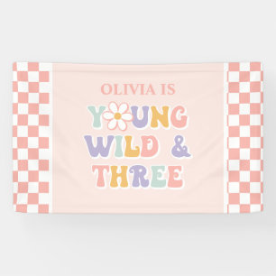 Lona Joven Salvaje Tres Groovy Pink Daisy Checker