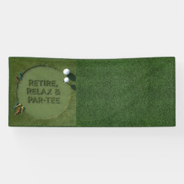 Lona Jubilación de golf con pelota de golf en verde 