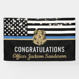 Lona Jubilación de la policía en la línea azul delgada